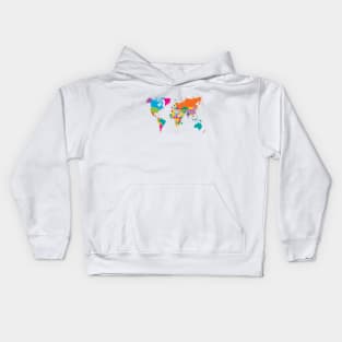 World Map in Fun Colors Kids Hoodie